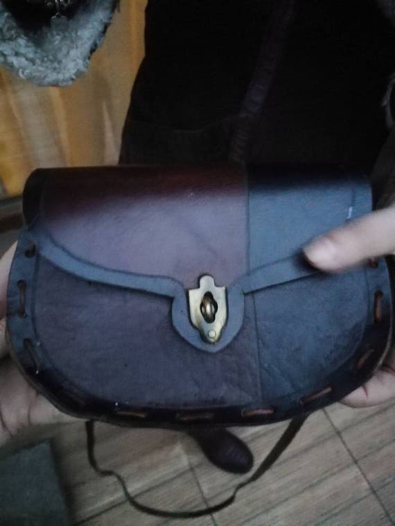 Leather Bag Vintage Saddle Bag, leather Messanger, - image 5