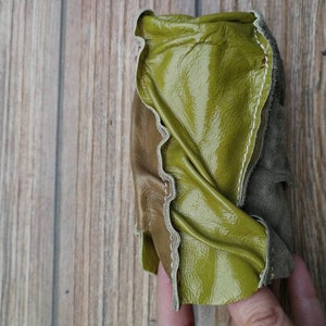 Broun and green cuff bracelet, Leather bracelet, genuine leather wristband, first class leather cuff bracelet, wrist band,