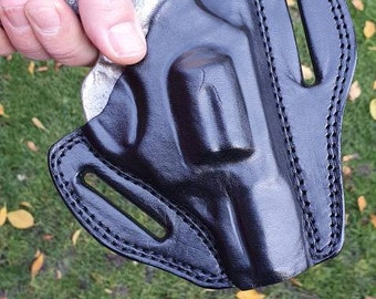 Handmade Leather Pancake Holster, 2 Inch Revolver, Right Hand Draw