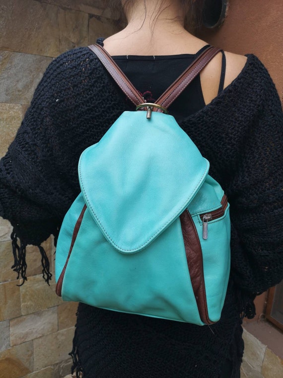 Vintage Leather backpack, soft leather backpack, … - image 2