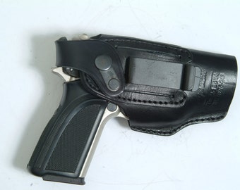 P22 Belt Slide Right and Left Hand Holster Black Leather Slide Guard