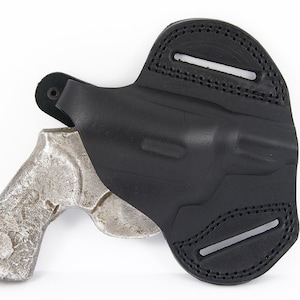 Custom made holster for 2 and 4 Inch revolvers, pancake style, Belt Holster, Owb Leather, Smith Wesson 38. & 3.57