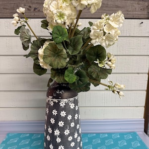 19.5"H White Faux Geranium Bush