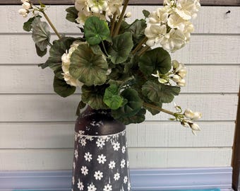 19.5"H White Faux Geranium Bush