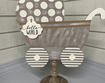 Baby Carriage Topper and Base Table Decor