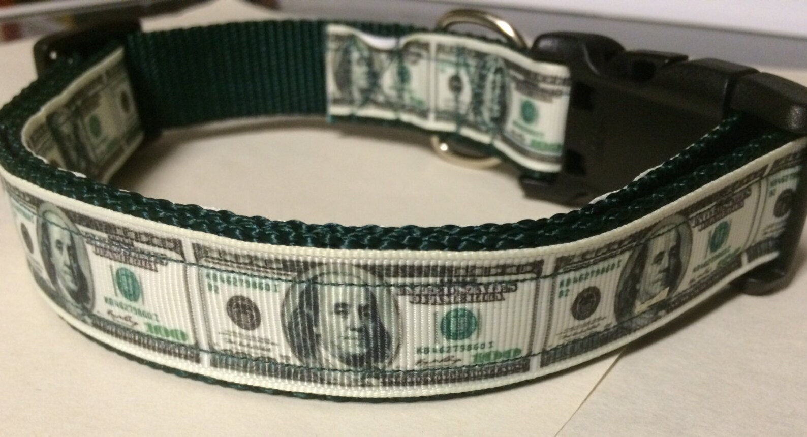 Handmade Benjamins dog collar 100 dollar bill Money Adjustable Etsy