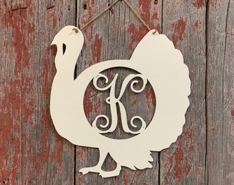 Turkey Door Hanger, Wooden Turkey Door Decor, Fall Wooden Decor