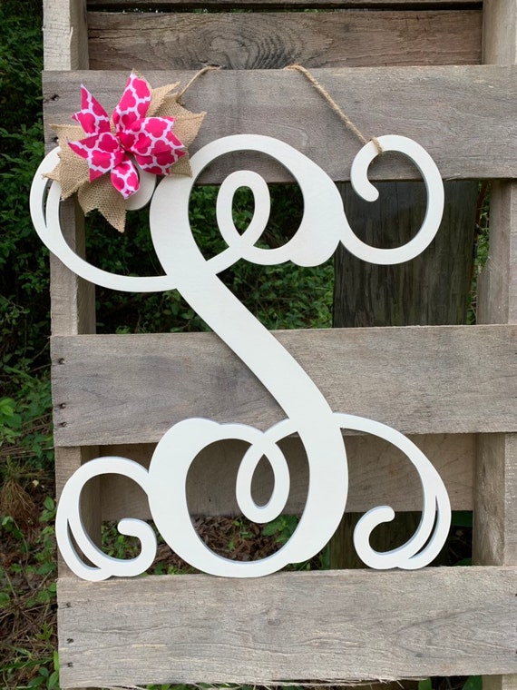 Single Letter Painted Front Door Hanger Etsy