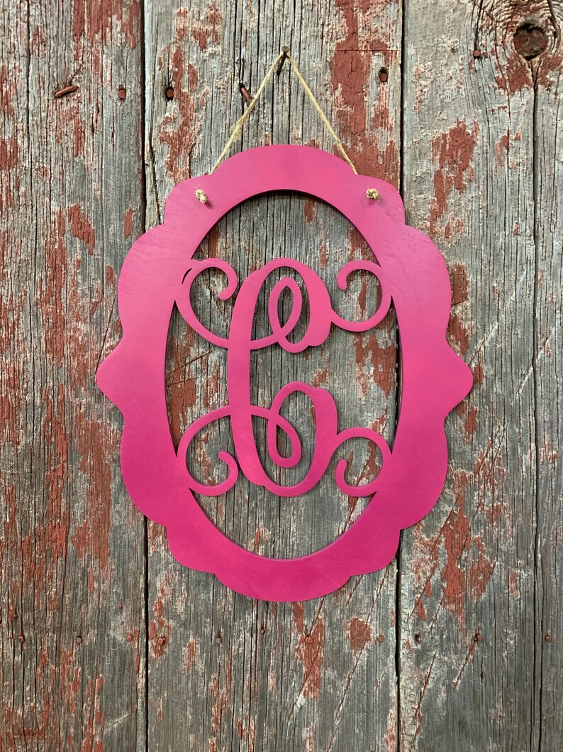 Monogram Door Hanger Door Decor Etsy