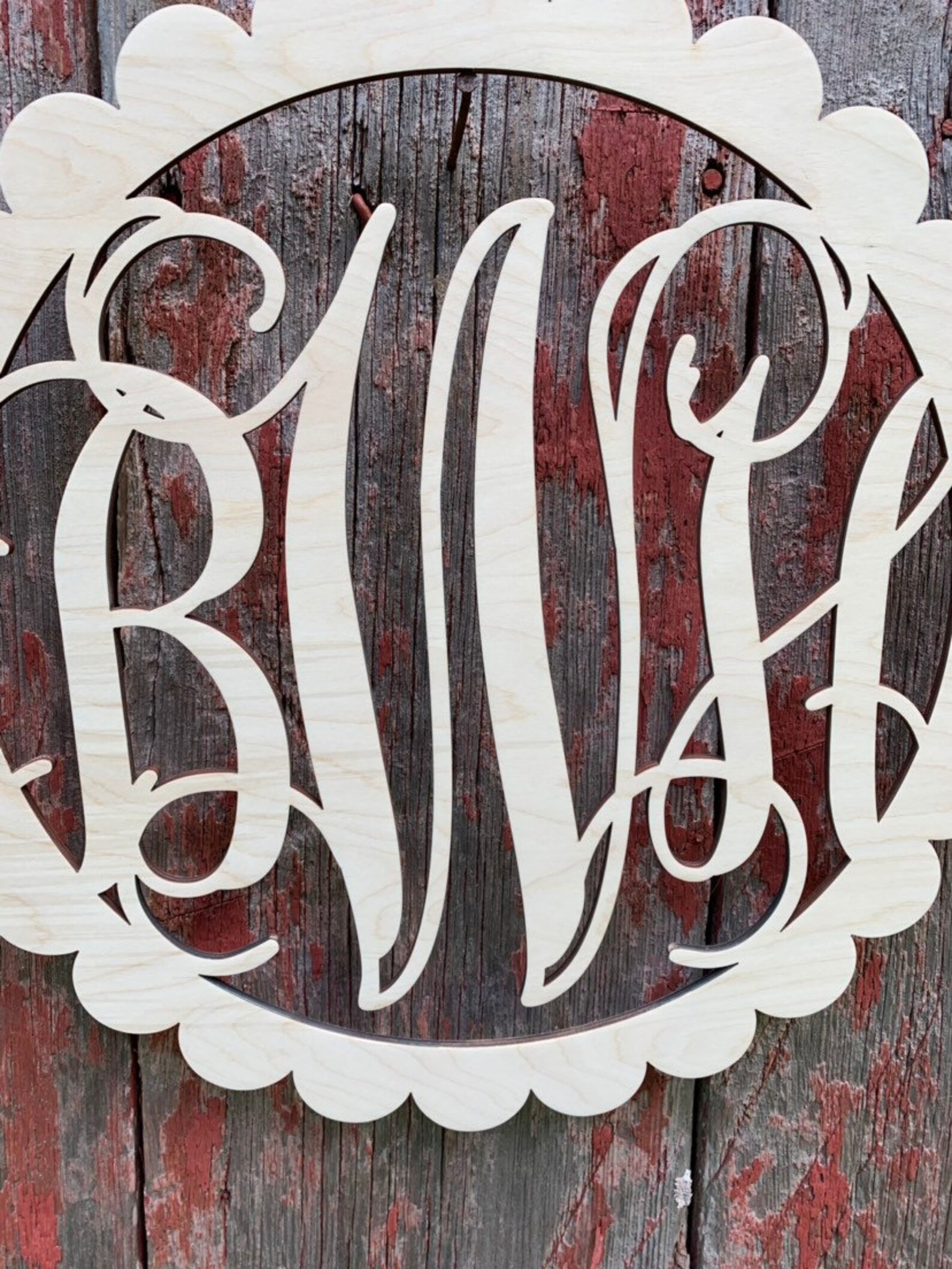 Monogram Wood Wall Decor Etsy