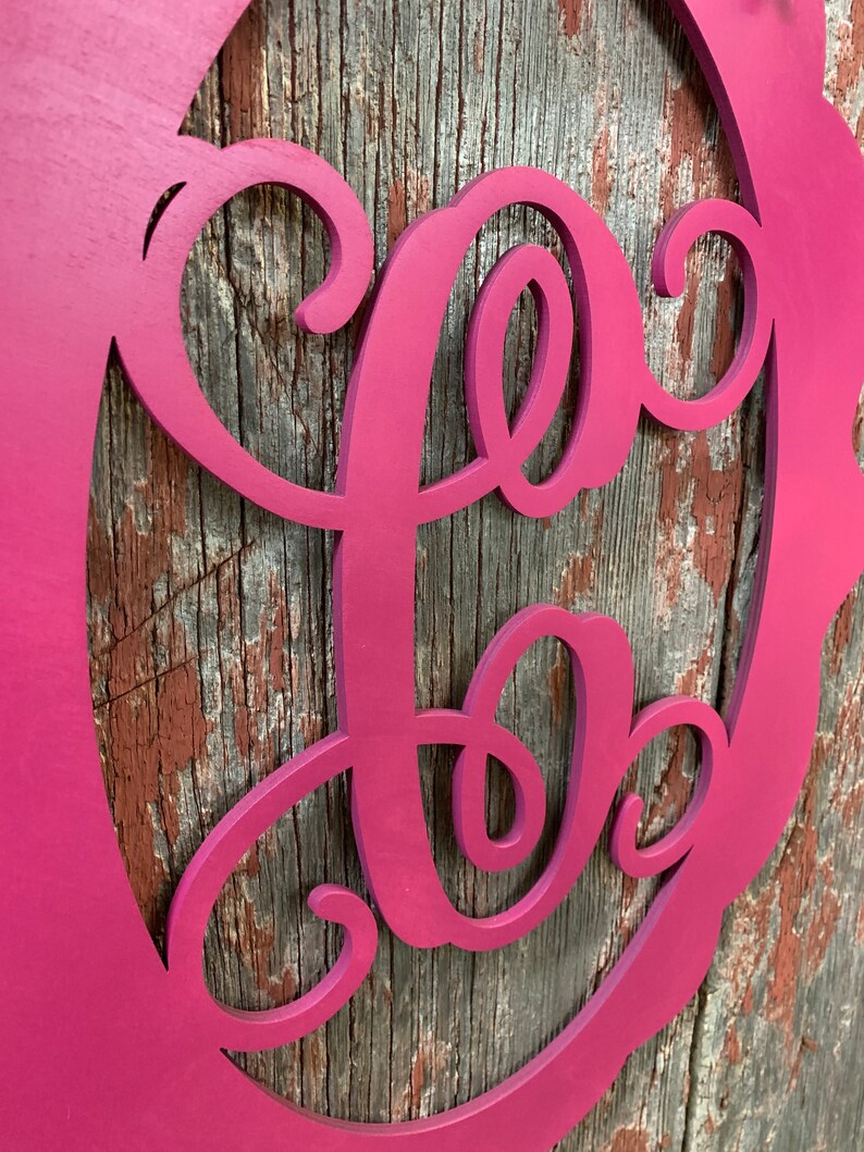 Monogram Door Hanger Door Decor Summer Spring Etsy