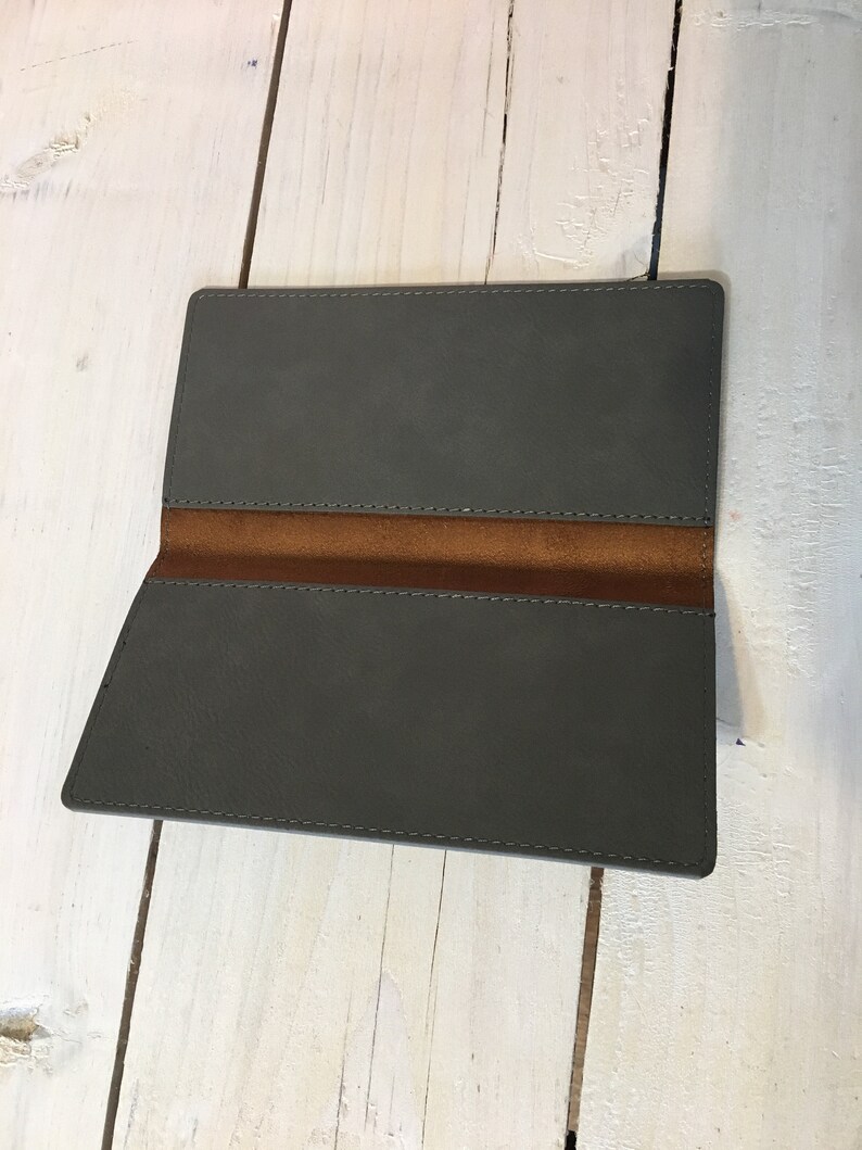 Leather Checkbook Cover Monogram Etsy