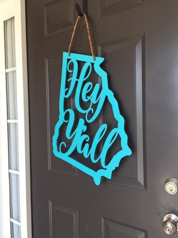 Hey Y'all Door Hanger Door Hanger Wood Door Etsy