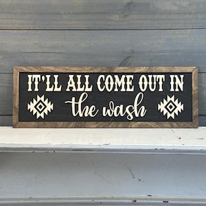 Laundry Sign | Mudroom | Take a Bath you Dirty Cowboy | Bathroom Sign | Western | Aztec | Bathroom | Wooden Sign | Laundry Decor | Farmhouse