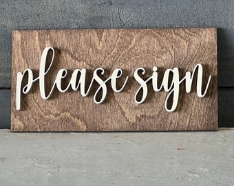 Please Sign Wedding Wood Sign, Wood Guest Book, Alternative Guest Book, Wedding Sign, Please Sign Guest Book