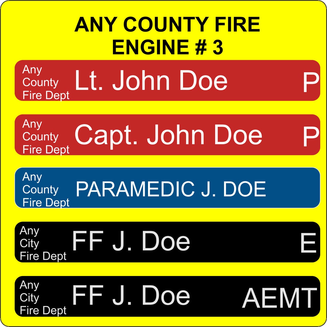 Accountability Tags for Fire Department Command Etsy