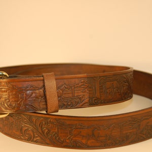 Horse Leather Belt Embossed