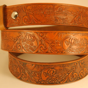 Fisherman's Leather Belt Embossed