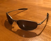 OAKLEY 2000 A-Wire 2.0 Sunglasses Shades Round Metal Frame Carbon Black Grey Men 39 s A Wire Sun 2 Glasses UV 90s 1990s E Oakly Iridium Vintage