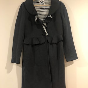 MISSONI Italy Women's Jacket Coat Size 6 US Size 42 Italian Grey Classy Designer European Fall Winter Rare Runway High Fashion Archive Miss