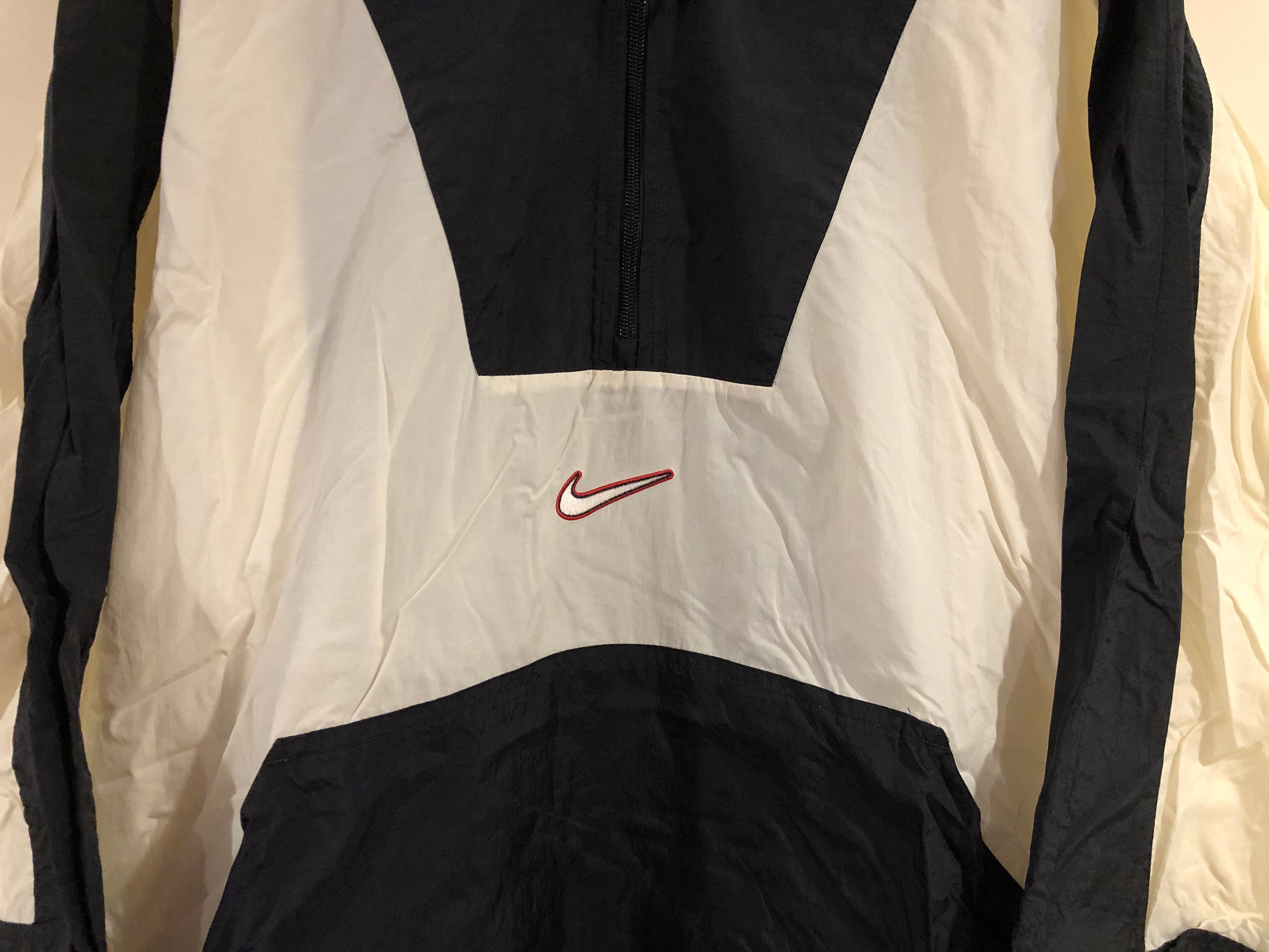 Vintage 90s Nike Pullover Windbreaker Size Large L Black