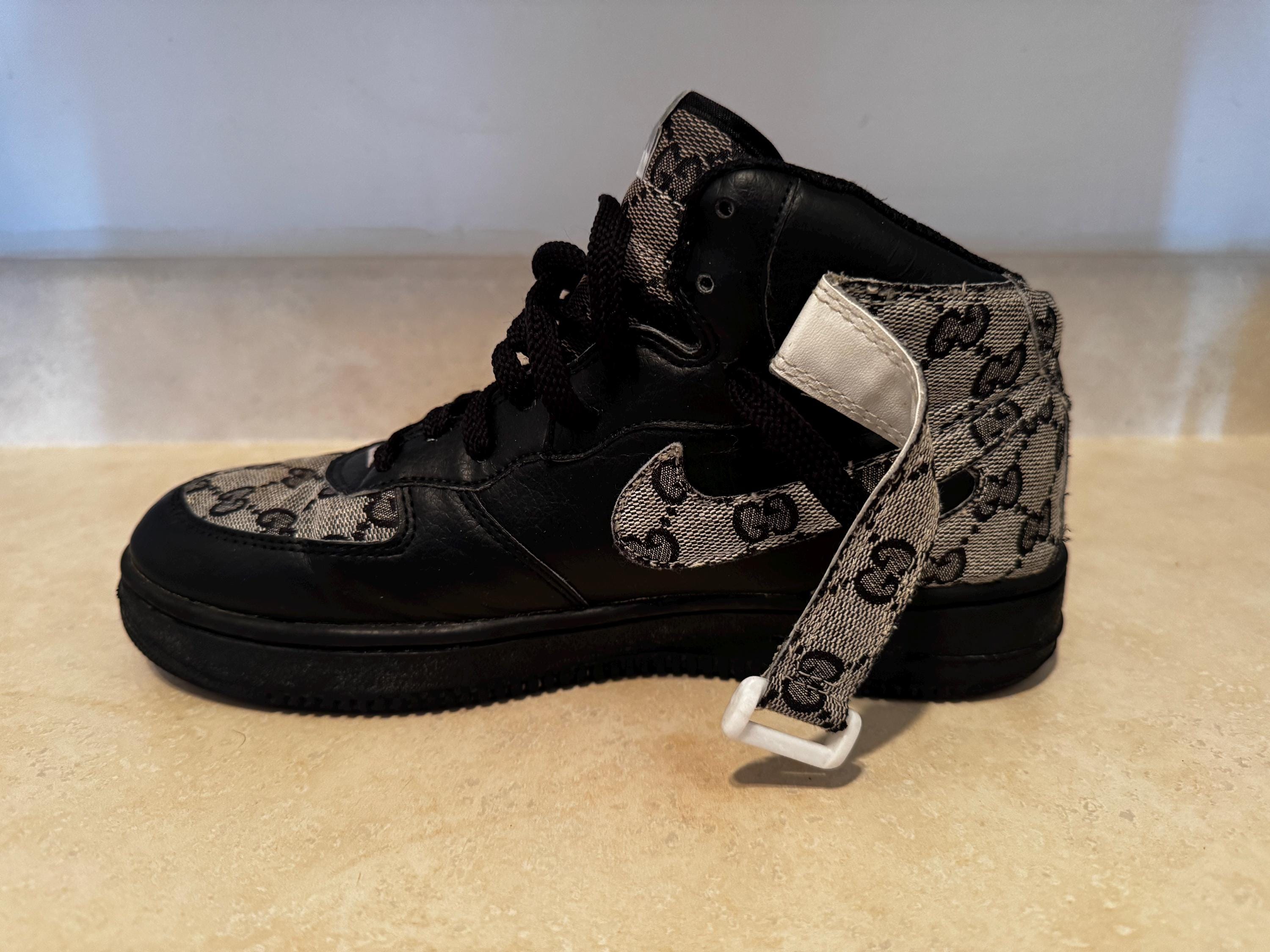 RARE Vintage 2000 GUCCI Nike Air Force 1 Mid Custom Bootleg Size 