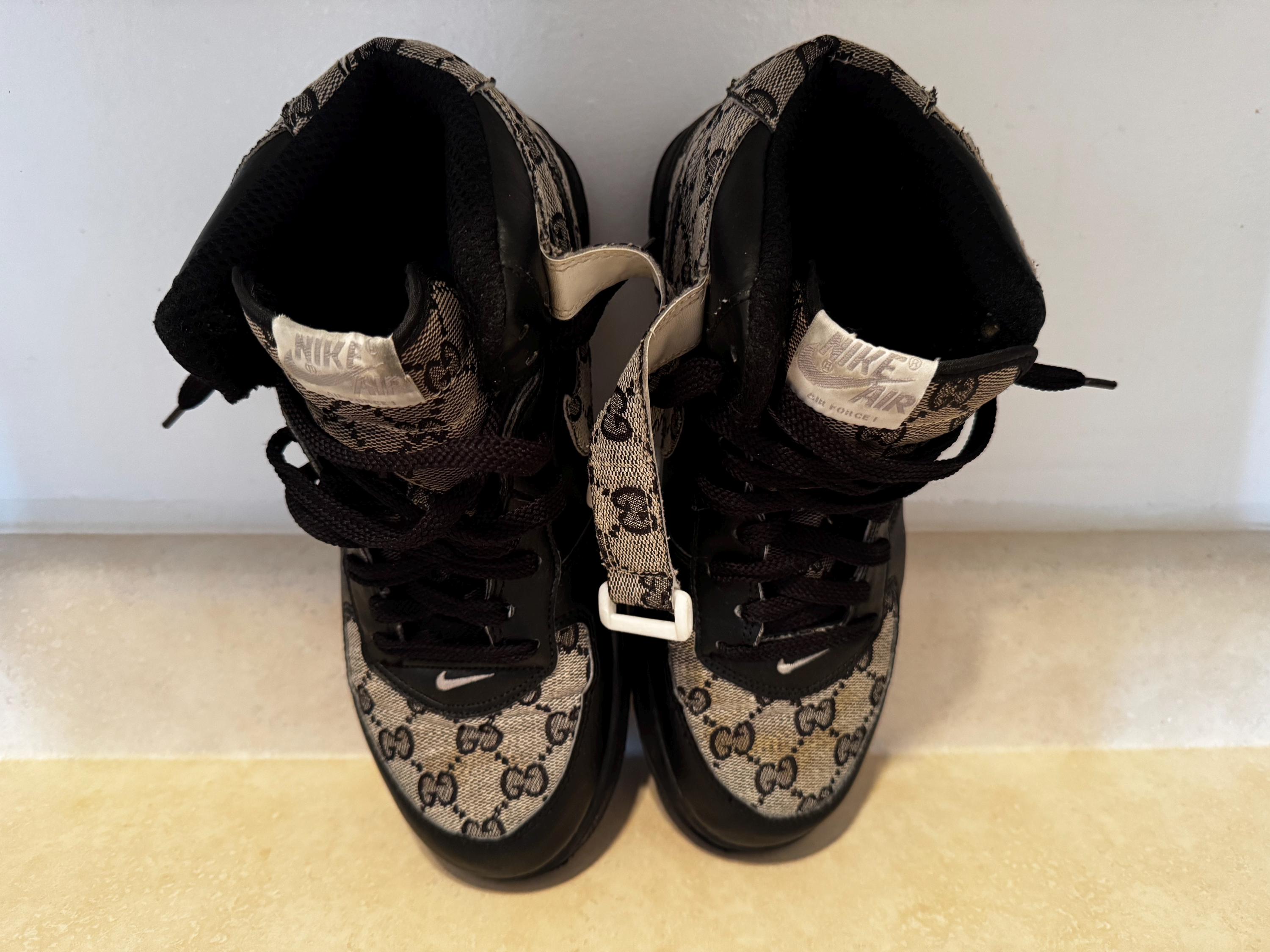RARE Vintage 2000 GUCCI Nike Air Force 1 Mid Custom Bootleg Size 