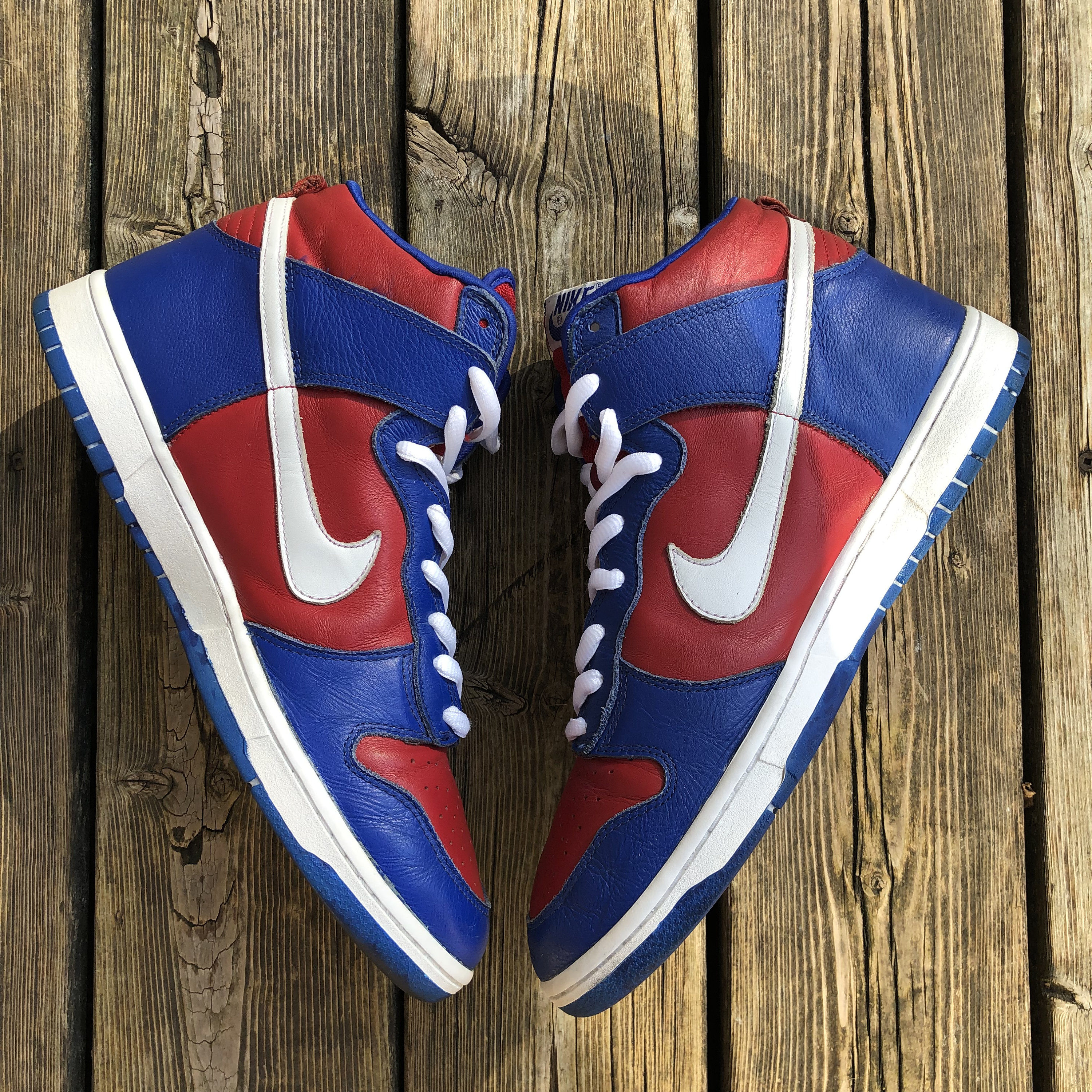 Vintage Nike Dunk High Hi Size 13 Clipper Red Royal 305287 Vintage Nike Dunk High Hi Size 13 Clipper Red Royal 305287