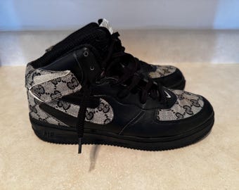 RARE Vintage 2000 GUCCI Nike Air Force Mid Custom Bootleg Größe 10 Herren  Dapper Dan
