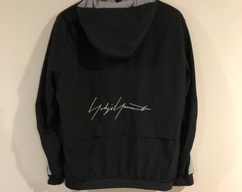 Vintage YOHJI YAMAMOTO Mainline Hooded Sweatshirt Logo Embroidered 90s Vintage Japanese Streetwear Hypebeast Rare