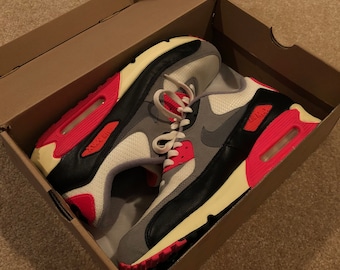 NIKE Air Max 90 INFRARED OG Size 13 Us 543361-161 Rare Limited Vintage  Style Grey Orange Red Original Trainers Sneakers Shoes am90 White