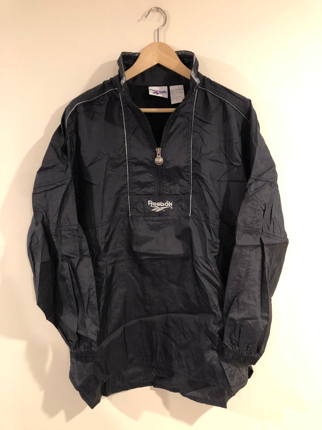 ジャケット・アウター 90s rare Reebok monotone poly jacket Vintage Reebok 1990s Windbreaker Jacket Men's Medium Blue