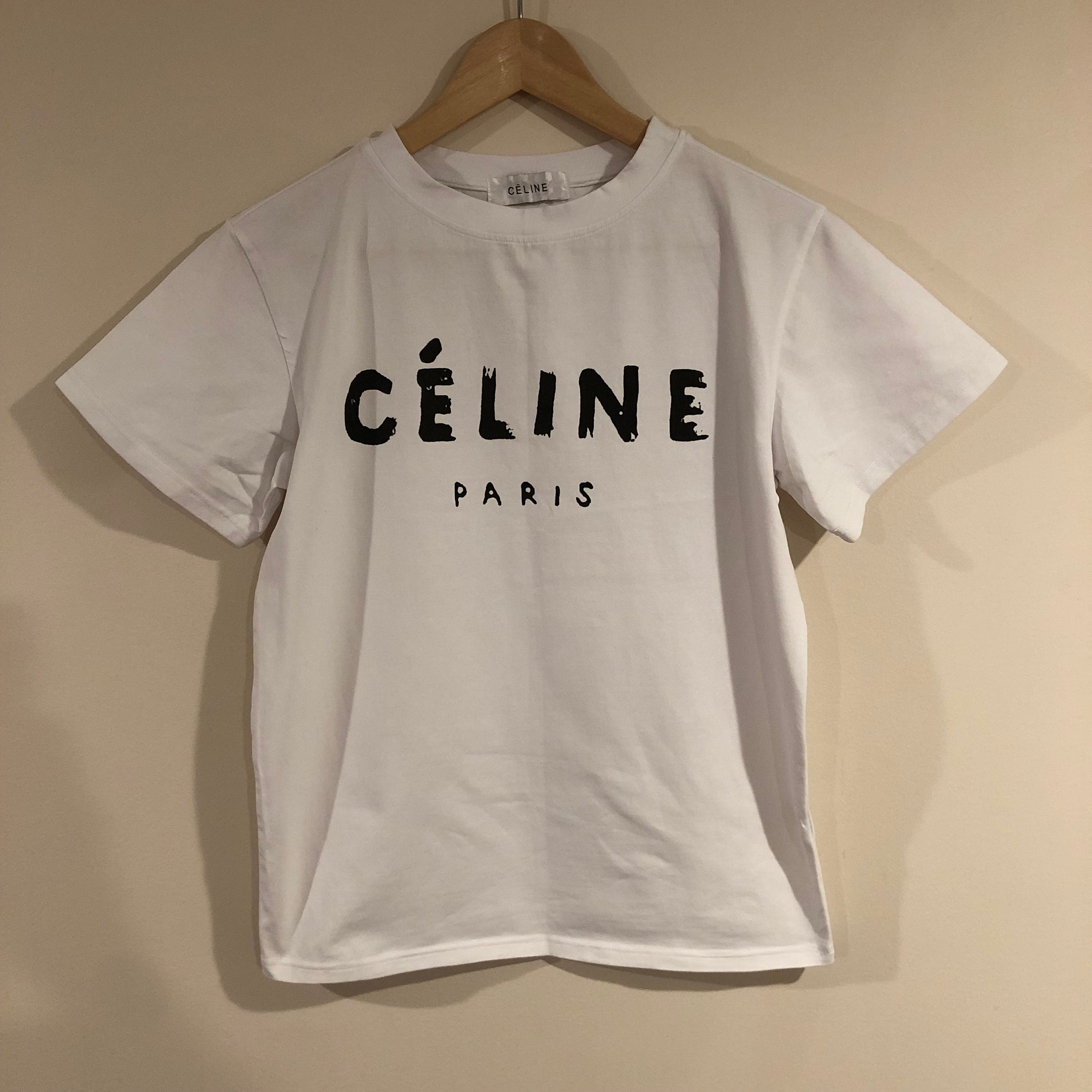 CÉLINE Paris Logo T-shirt Size XS Phoebe Philo Made in 