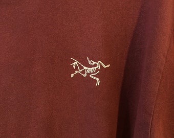 T-shirt Vintage Arcteryx Logo Jaune Années 90 - Taille L - Occasion Bon état