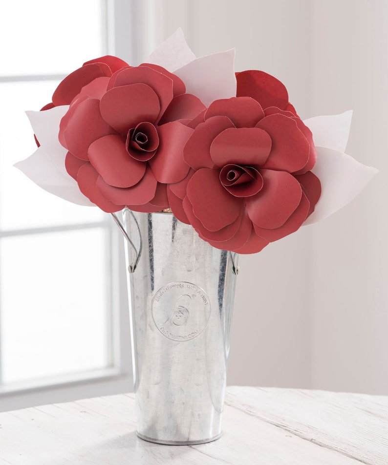 SCHOOL COLORS Paper Flowers Paper Roses Arrangement MAROON /& White w Custom Options Graduation 2018 Team Colors University Colors