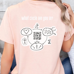 T-shirt christelijk getuige met 3 cirkels, T-shirt evangeliepresentatie, inspirerend shirt, QR-code uniseks T-shirt, religieus cadeau