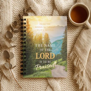 Praise the Lord Religious Notebook, Christian Journal, Faith Spiral Notebook, Praise the Lord Diary, Inspirational Stationery