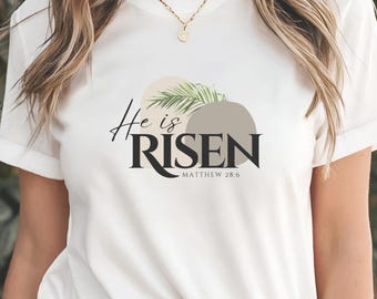 Er ist auferstandenes Ostern-T-Stück: Unisex christliches Hemd