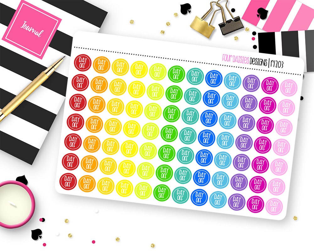 84 Day off Dot Planner Stickers for Erin Condren Life Planner, Plum ...