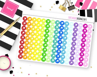 135 Airplane Icon Dot Planner Stickers for Erin Condren Life Planner, Plum Paper or Mambi Happy Planner || ID117