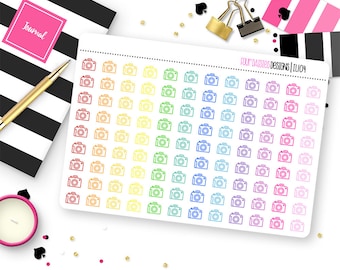 Custom Color Line Icon Stickers for Erin Condren Life Planner, Plum Paper or Mambi Happy Planners