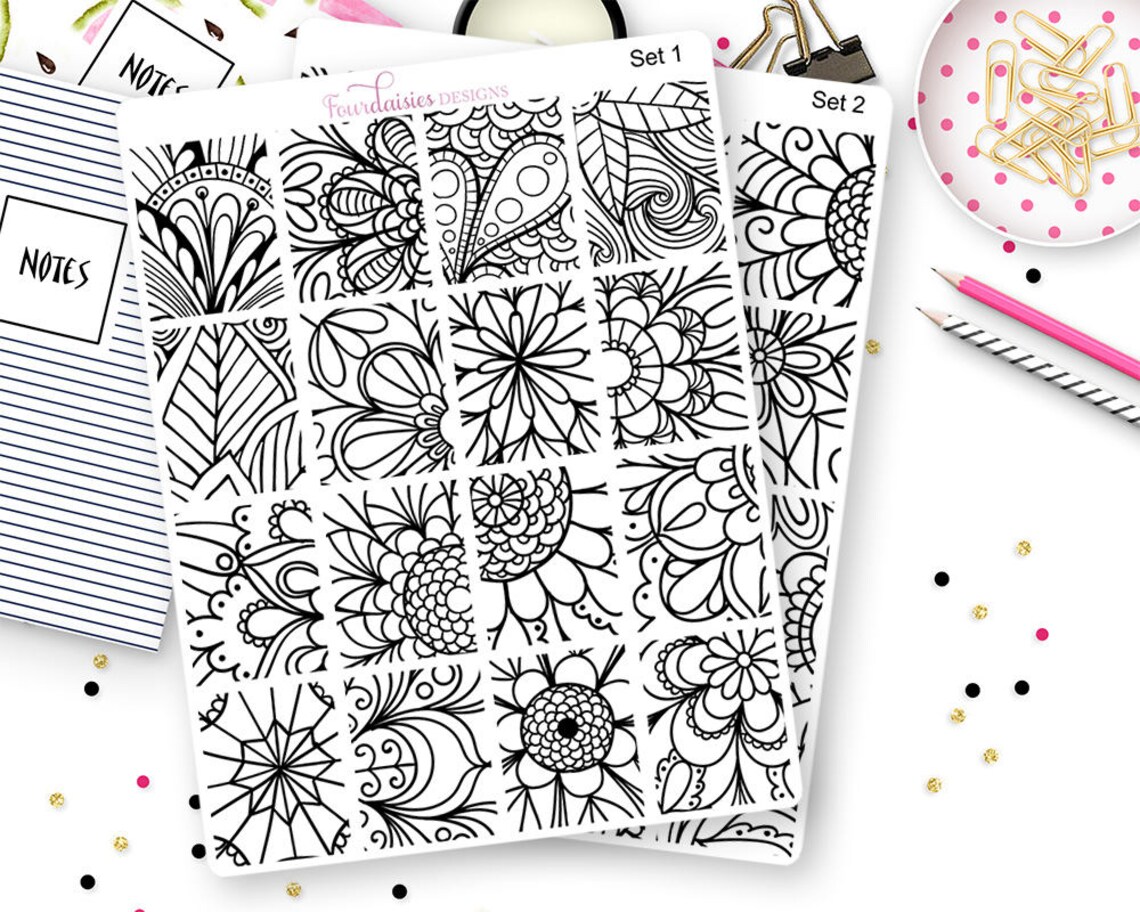 16 Coloring Box Stickers for Erin Condren Life Planner, Plum Paper ...