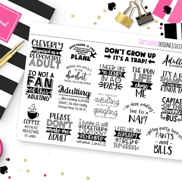 Grown up Stickers Etsy