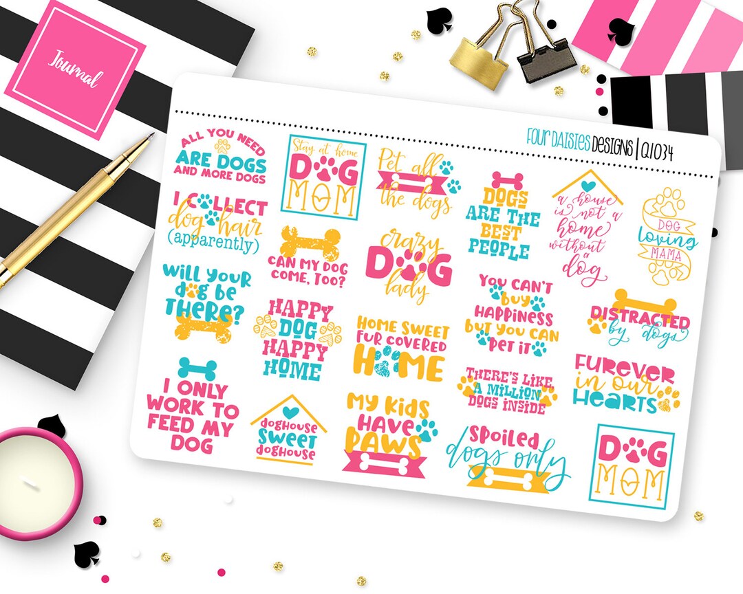 Dog Quotes Planner Stickers for Erin Condren Life Planner, Plum Paper ...
