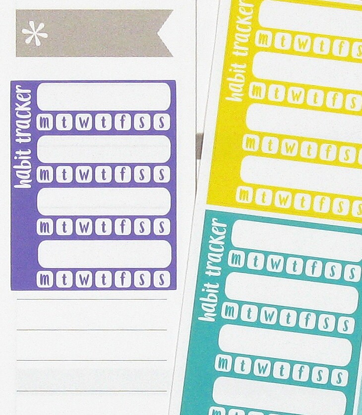 16 Habit Tracker Sidebar Trackers for Erin Condren Life Planner, Plum ...