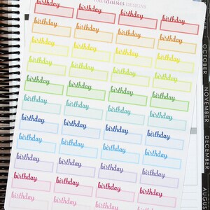 44 Birthday Planner Stickers for Erin Condren Life Planner, Plum Paper ...
