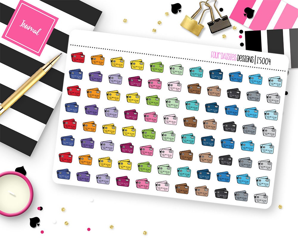 88 Credit Card Planner Stickers for Erin Condren Life Planner | Etsy