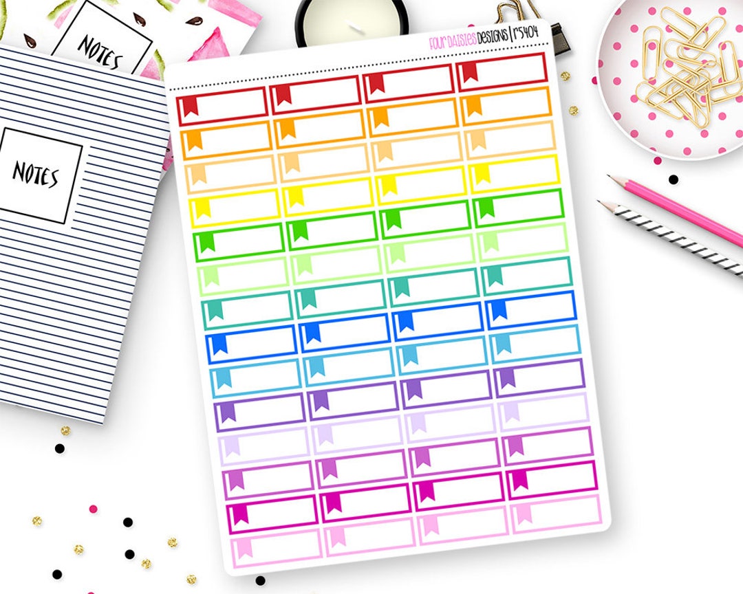 Custom Color Flagged Event Stickers for Erin Condren Life Planner, Plum ...