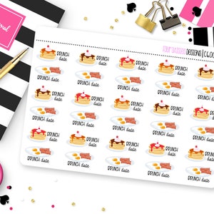 30 Brunch Date Planner Stickers for Erin Condren Life Planner, Plum Paper or Mambi Happy Planner || C6009