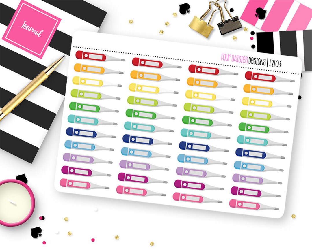 44 Thermometer Planner Stickers for Erin Condren Life Planner, Plum ...